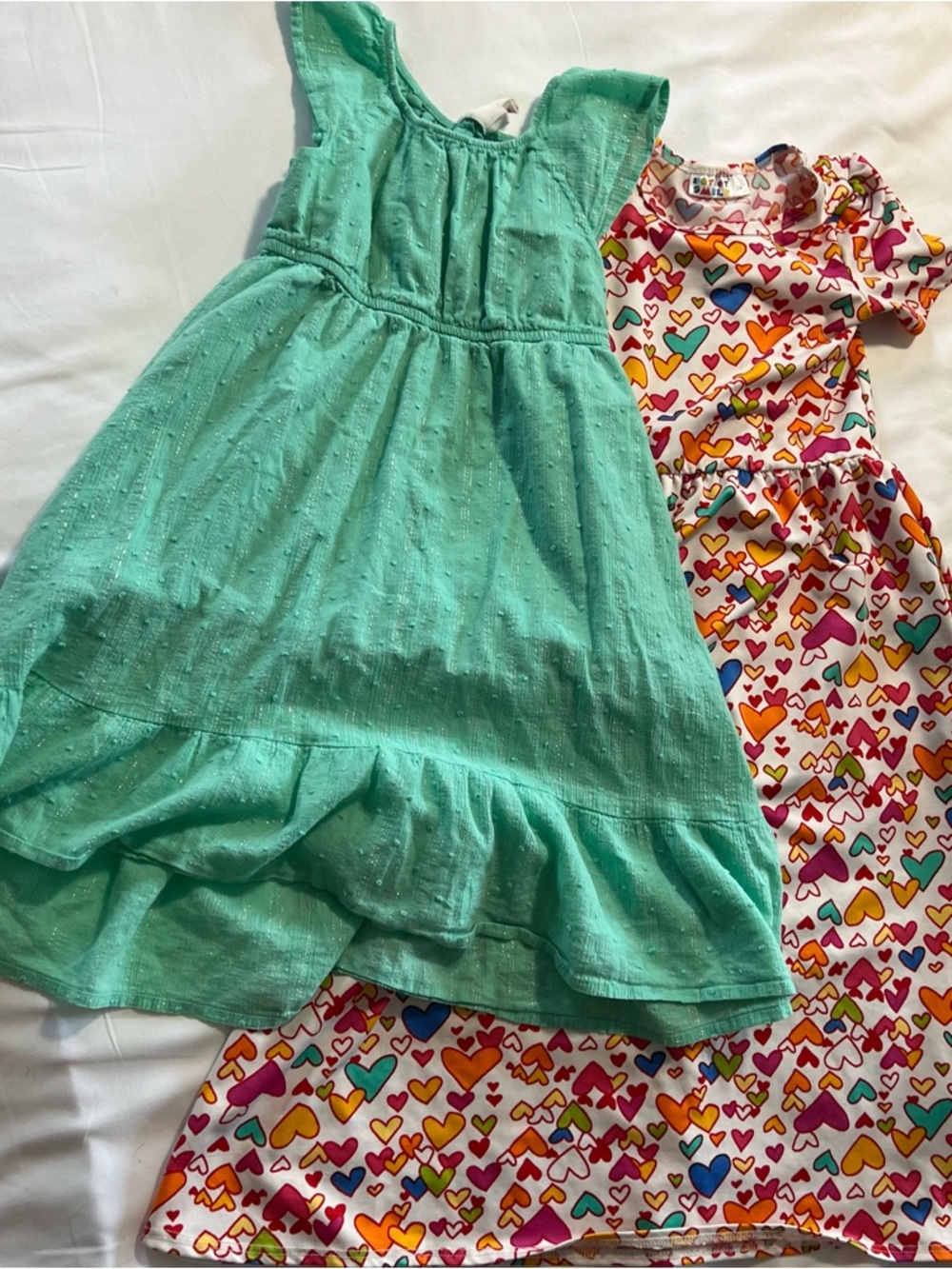 Cat‎ & Jack dot dot smile teal metallic Dress and Heart Print Sundress long